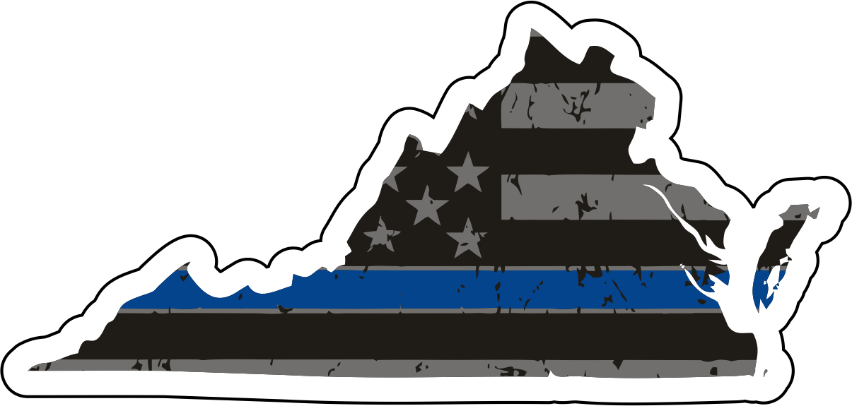 Distressed Thin Blue Line State Sticker - Choose Your State