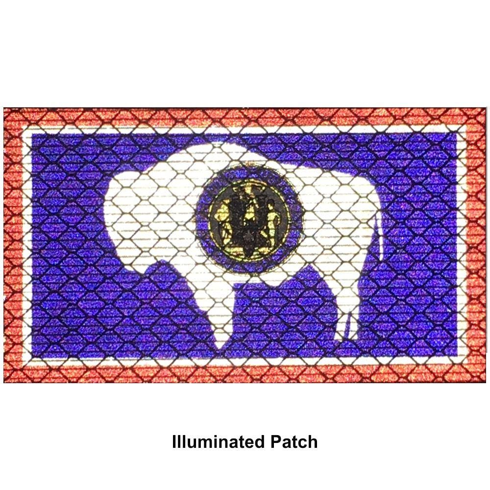 Reflective Wyoming State Flag - 2x3.5 Patch