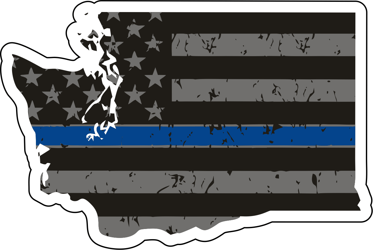 Distressed Thin Blue Line State Sticker - Choose Your State