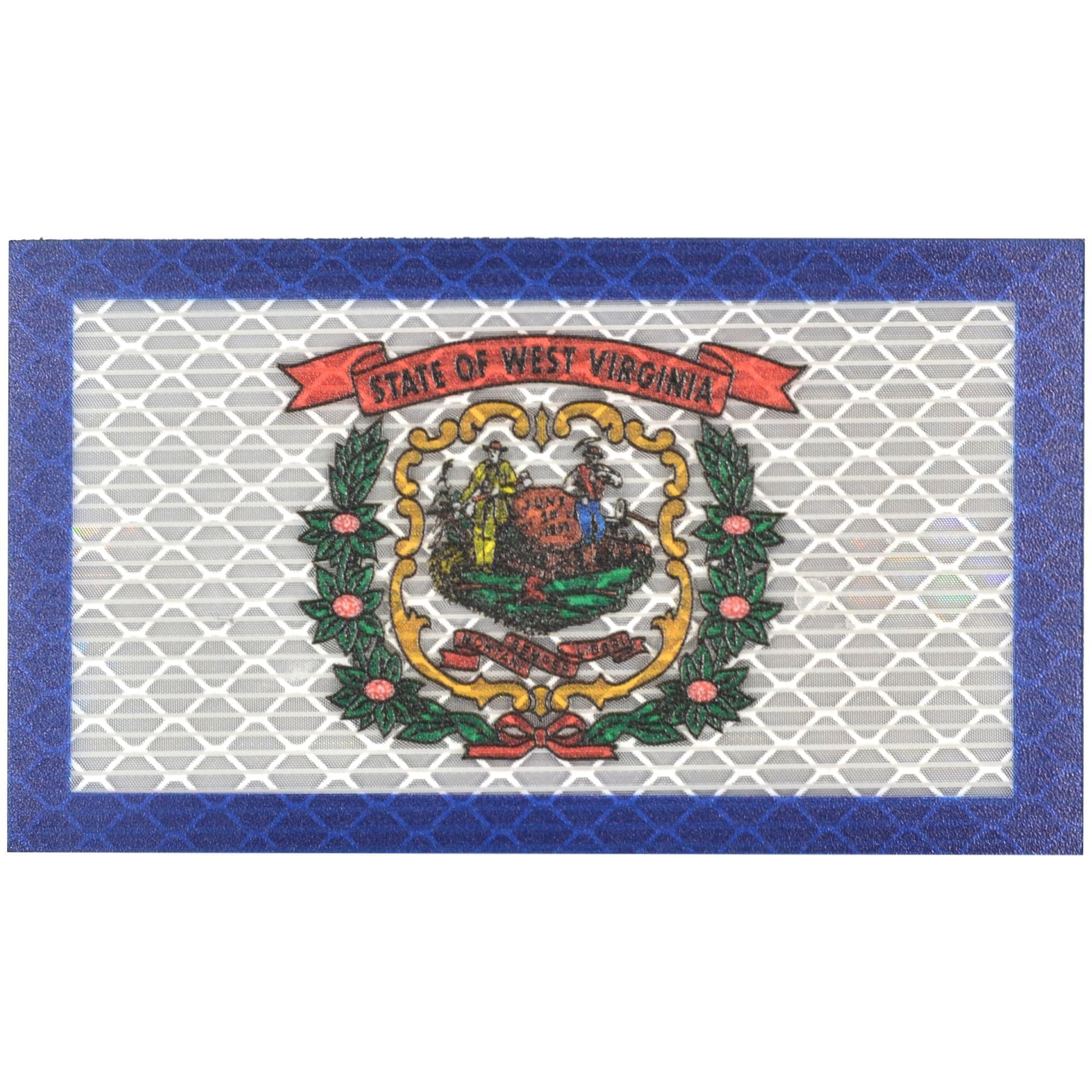 Reflective West Virginia State Flag - 2x3.5 Patch