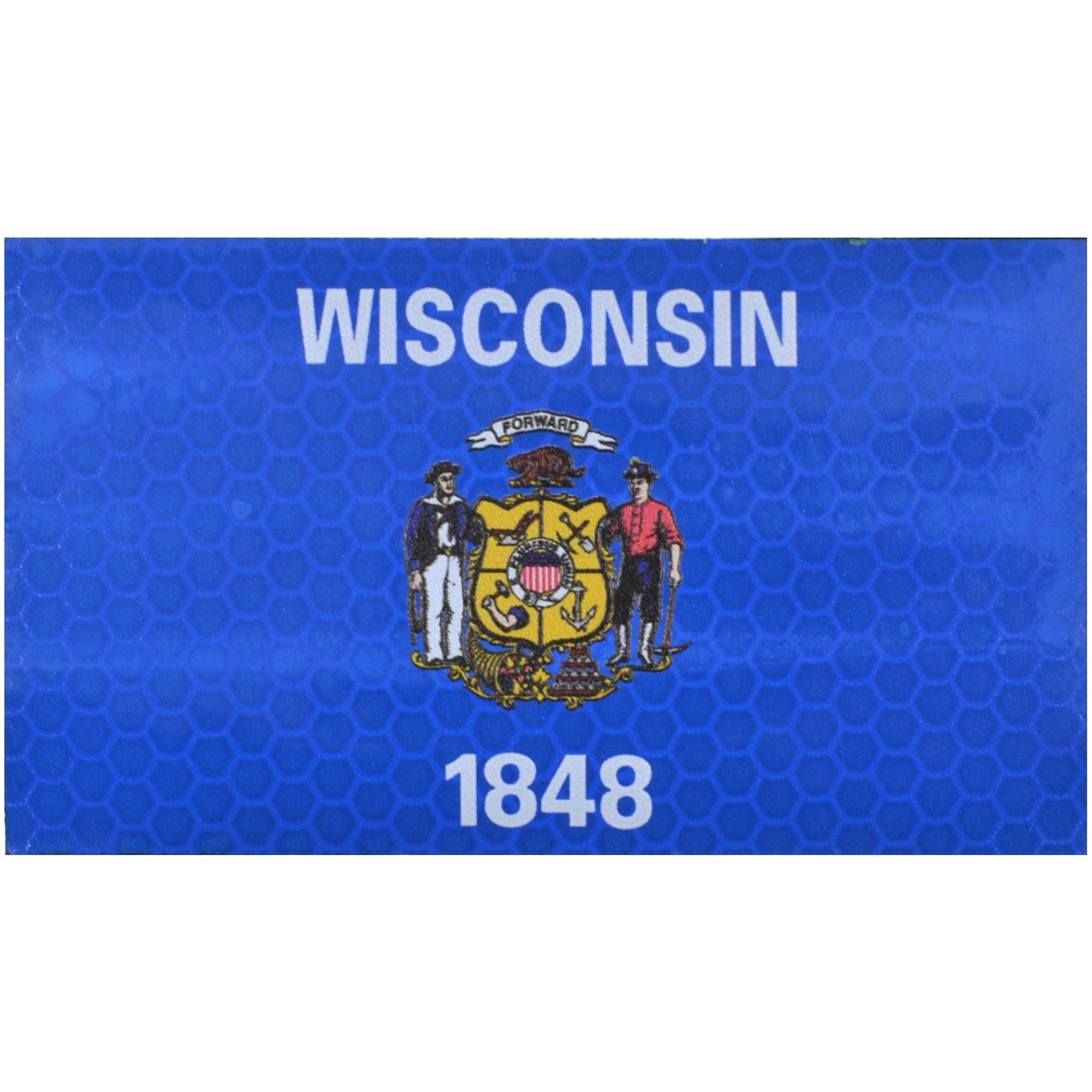 Reflective Wisconsin State Flag - 2x3.5 Patch