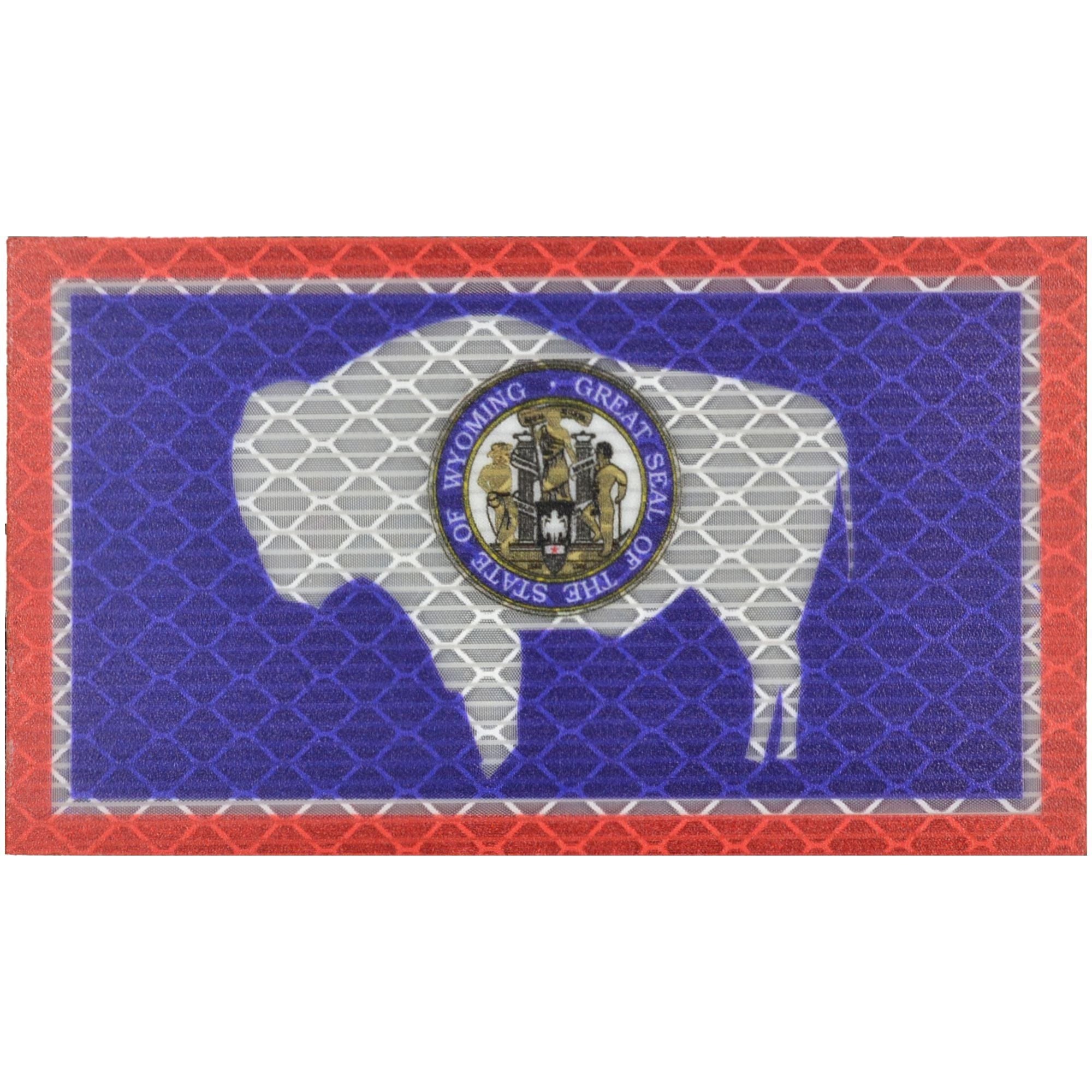 Reflective Wyoming State Flag - 2x3.5 Patch