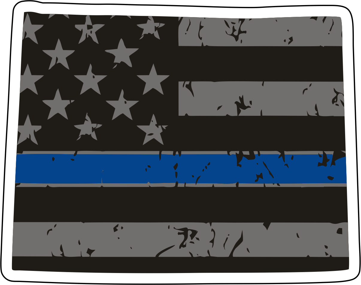 Distressed Thin Blue Line State Sticker - Choose Your State