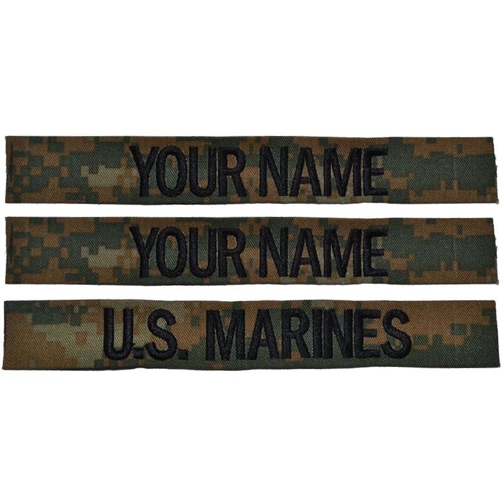 3 Piece Name Tape Set Sew On (no Hook Backing) - Woodland Marpat