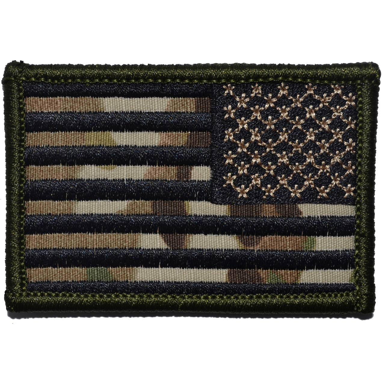 MultiCam USA Flag Patch 2x3 with Black Stitching