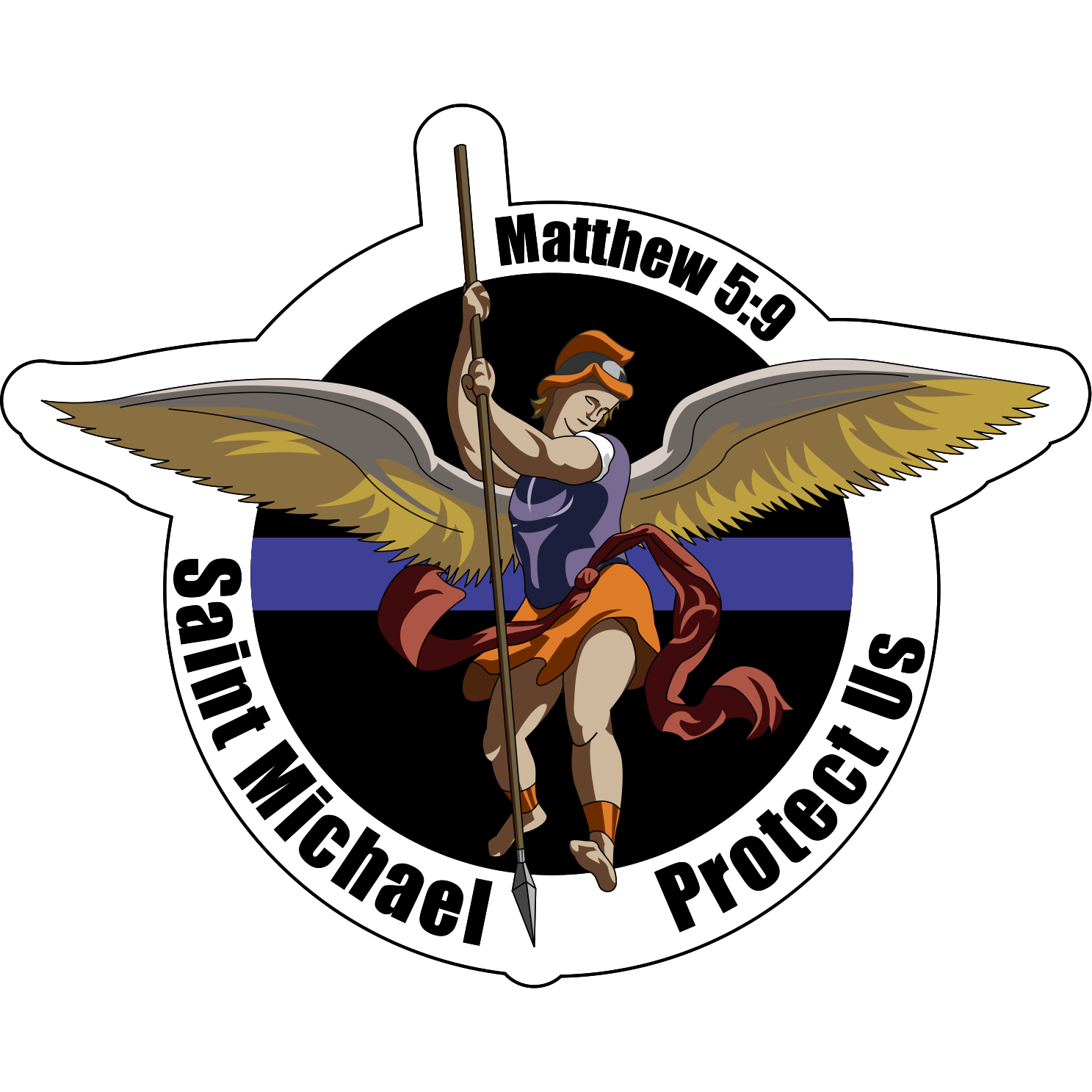 Saint Michael Protect Us - 3.5 inch Sticker