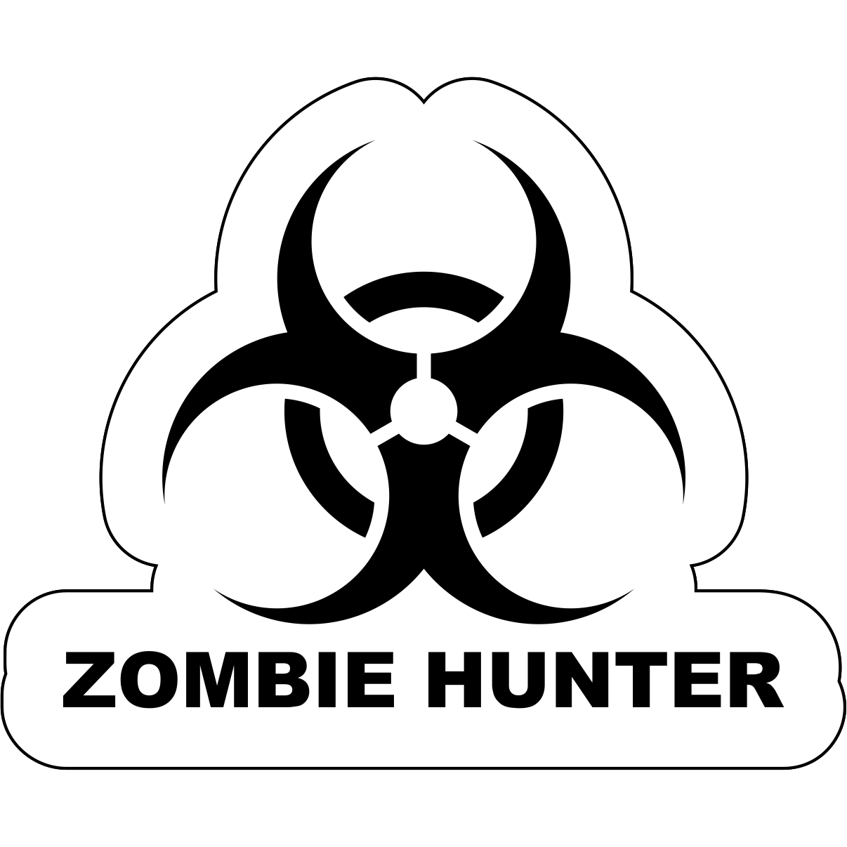 Zombie Hunter Biohazard Symbol - 3.75x3.25 inch Sticker