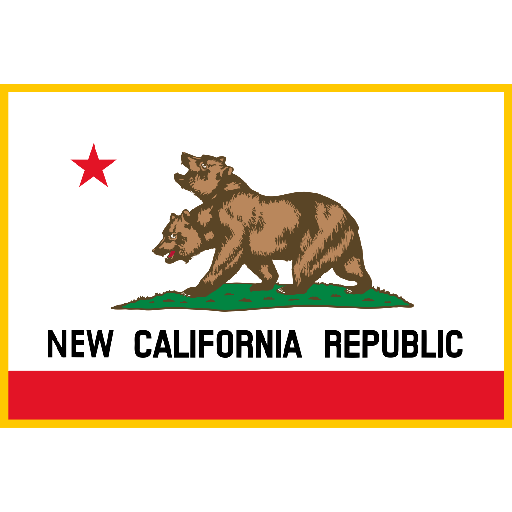 New California Republic Flag Sticker - 3.5x2.25 inch